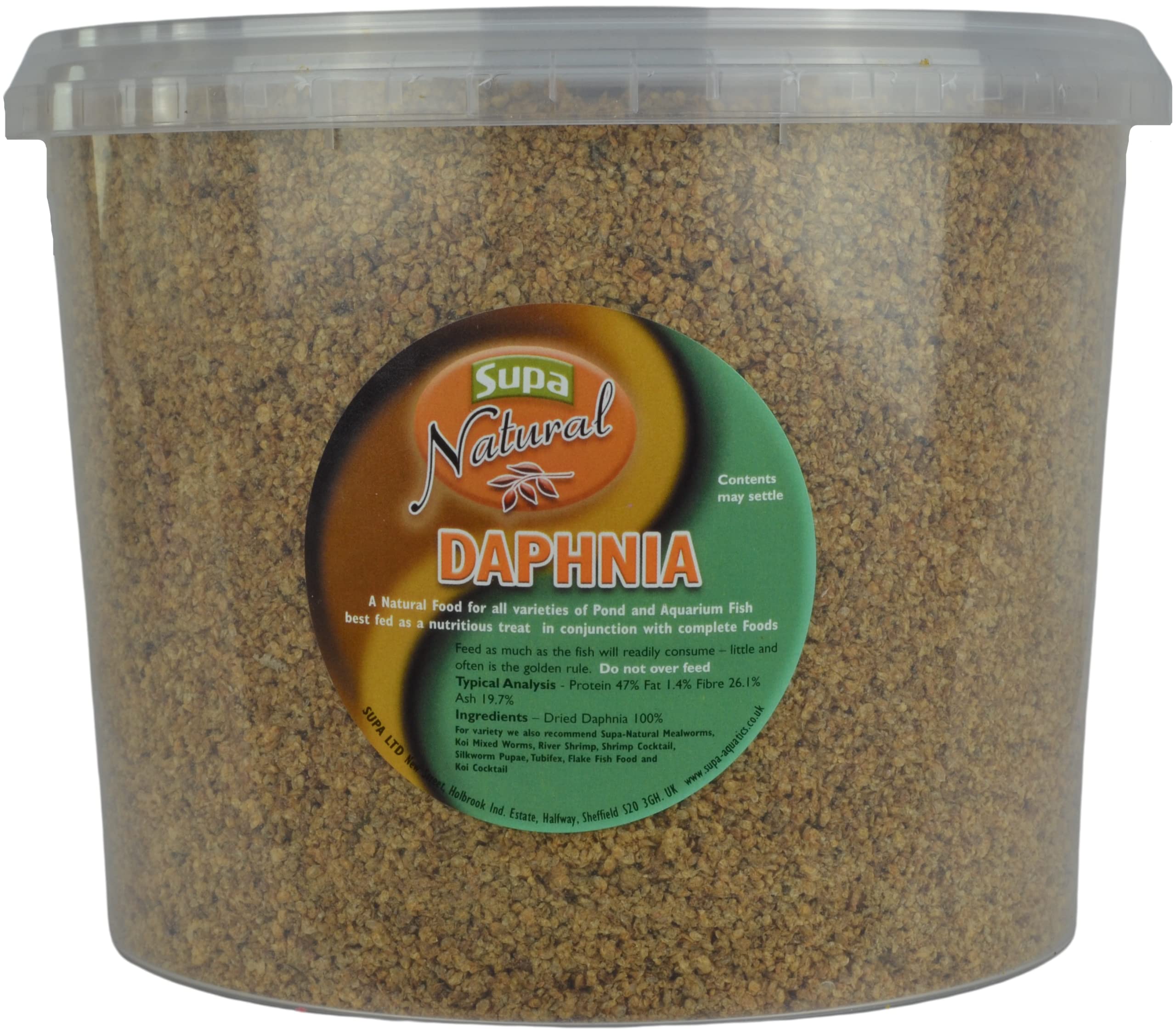 Supa Natural Daphnia Fish Food 3 Litre Bucket | Suitable For Pond & Aquarium Fish | High In Protein