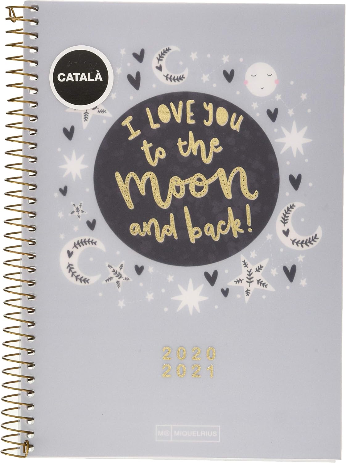 School Diary Polypropylene Translucent Plus Spiral 155 x 213 mm Week View 2020 to The Moon Miquelrius Blue Catalan