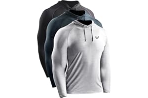 NELEUS Men's Dry Fit Athletic Shirt Workout Running Long Sleeve Shirts with Hoods