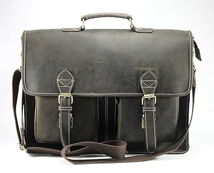 Stonkraft 100% Genuine Leather Bag | Cross Body/Shoulder Bag | Leather Bag Briefcase - for Business Travel, Office, Laptop Bag, Overnight Bag etc