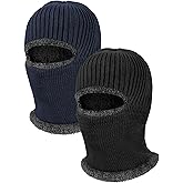 2 Pieces Winter Face Mask Ski Masks Warm Knitted Balaclava for Men Women Fleece Windproof Face Cover for Outdoor Sports
