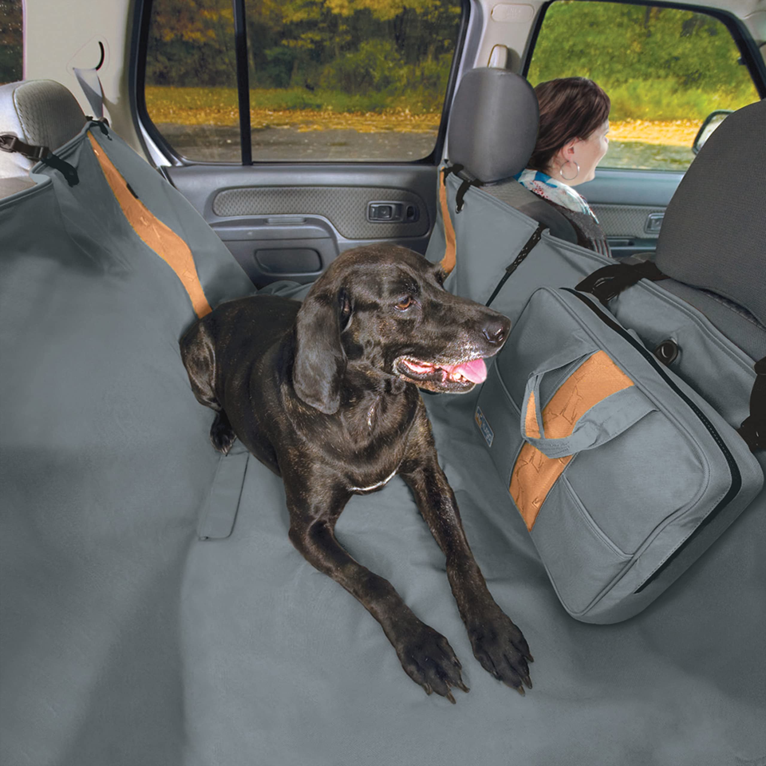 Kurgo Wander Hammock Cover, Dog Car Seat Protector, Durable Scratch-Resistant Material, Waterproof, Charcoal Grey
