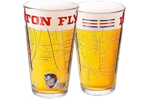 Greenline Goods University of Dayton Pint Beer Glasses Set of 2 - Full Color Flyers Logo & Campus Map – UD Flyers Gift Idea for College Grads & Alumni - College Glassware