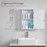 Vida Designs Bath Vida Priano Bathroom Cabinet Single Mirrored Door White view 4