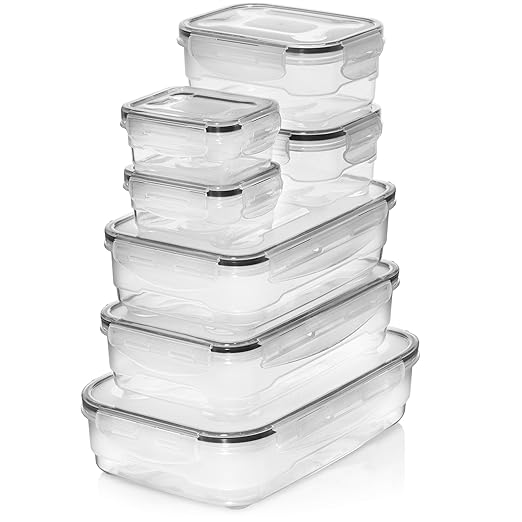 Contenedores herméticos de plástico de alta calidad, 7 piezas con ...