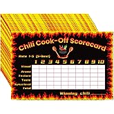 Tkifoda Chili Cook Off Supplies Chili Cook Off Decorations Chili Cook Off Banner Score Cards Award Certificates Pot Number Stickers
