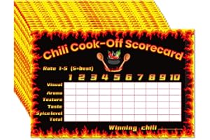 Tkifoda Chili Cook Off Supplies Chili Cook Off Decorations Chili Cook Off Banner Score Cards Award Certificates Pot Number Stickers