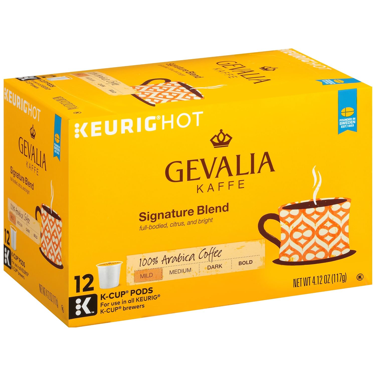 Gevalia kaffe 100% arabica coffee single serve cups signature Blend - 12 ct (043000050019)