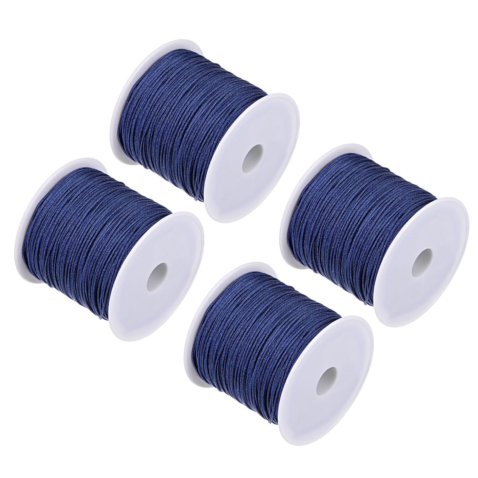 CoCud Nylon Knotting Cord, 0.8mm Dia 50 Yards 45m Length, Nylon Soft Smooth Beading Thread Dark Blue - (Applications: for DIY Craft Red), 4-Pieces