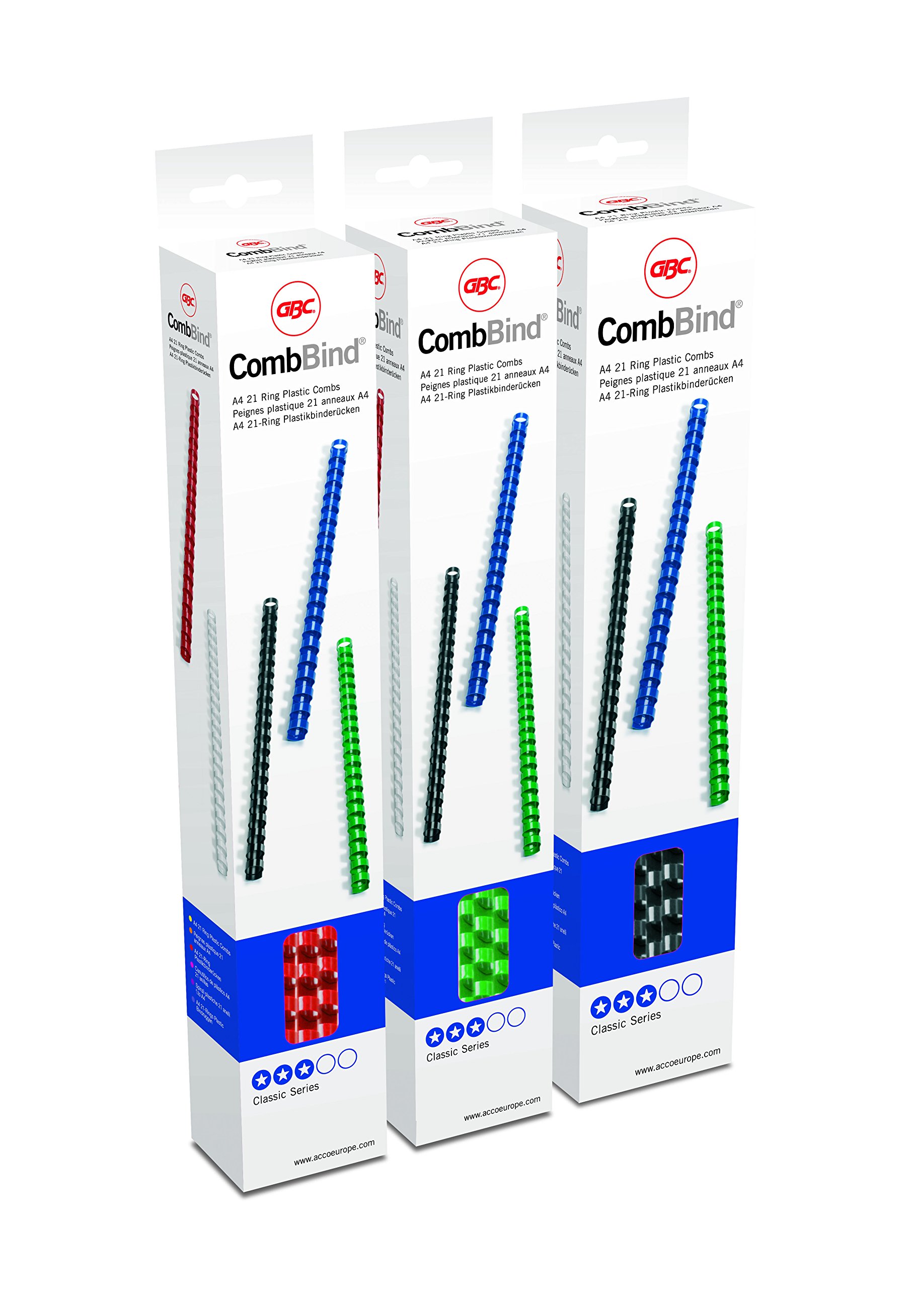 GBC CombBind Binding Combs 8mm A4 White (45 Sheets Capacity, Pack of 25)