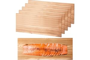 Landical 3/6/10/13 Pcs XL XXL XXL Large Cedar Planks for Grilling Salmon Thicker Design Full Filet of Meat Fish Veggies Adding Extra Smoke and Flavor Soaking Fast Easy to Use(6 Pcs,15 x 7 Inches)