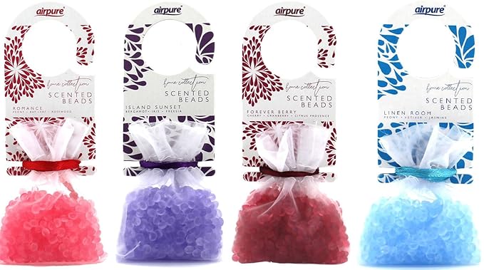 Airpure Scented Beads 4 Pack Drawer Cupboard Wardrobe Car Air
