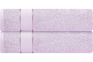 CRAFTBERRY Luxury Bath Sheets| 100% Cotton| Soft, Plush, Thick, Fluffy, Highly Absorbent, Quick Dry| Home, Pool, Hotel, Shower| Oversized Large Towel Set for Bathroom| Set of 2| 35 x 70| -Light Purple / Lavender