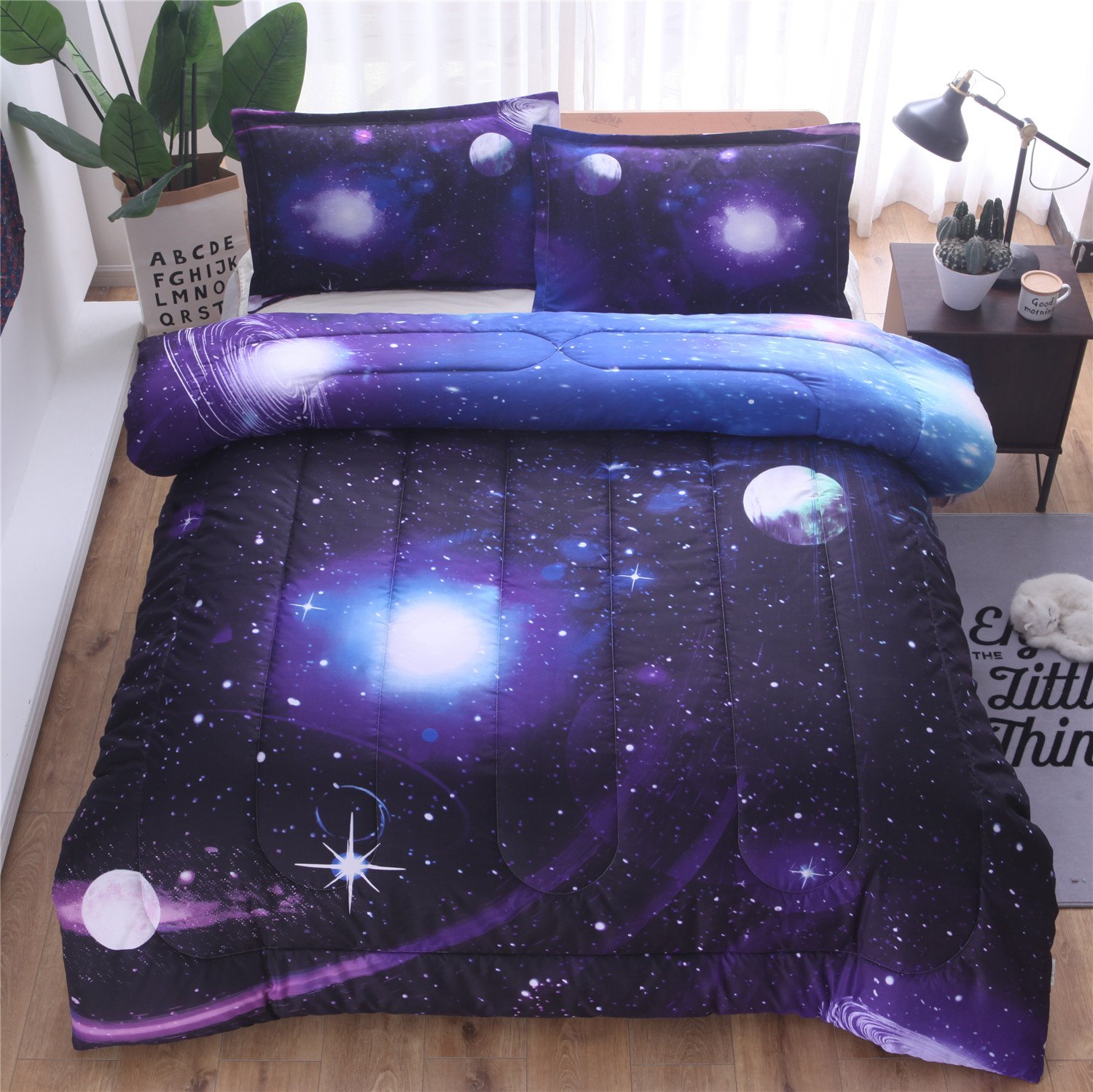 Full Queen 01 Yousa 3d Galaxy Comforter Set Bedspreads Coverlet Sets Outer Space Bedding Sets Trueyogaevergreen Com
