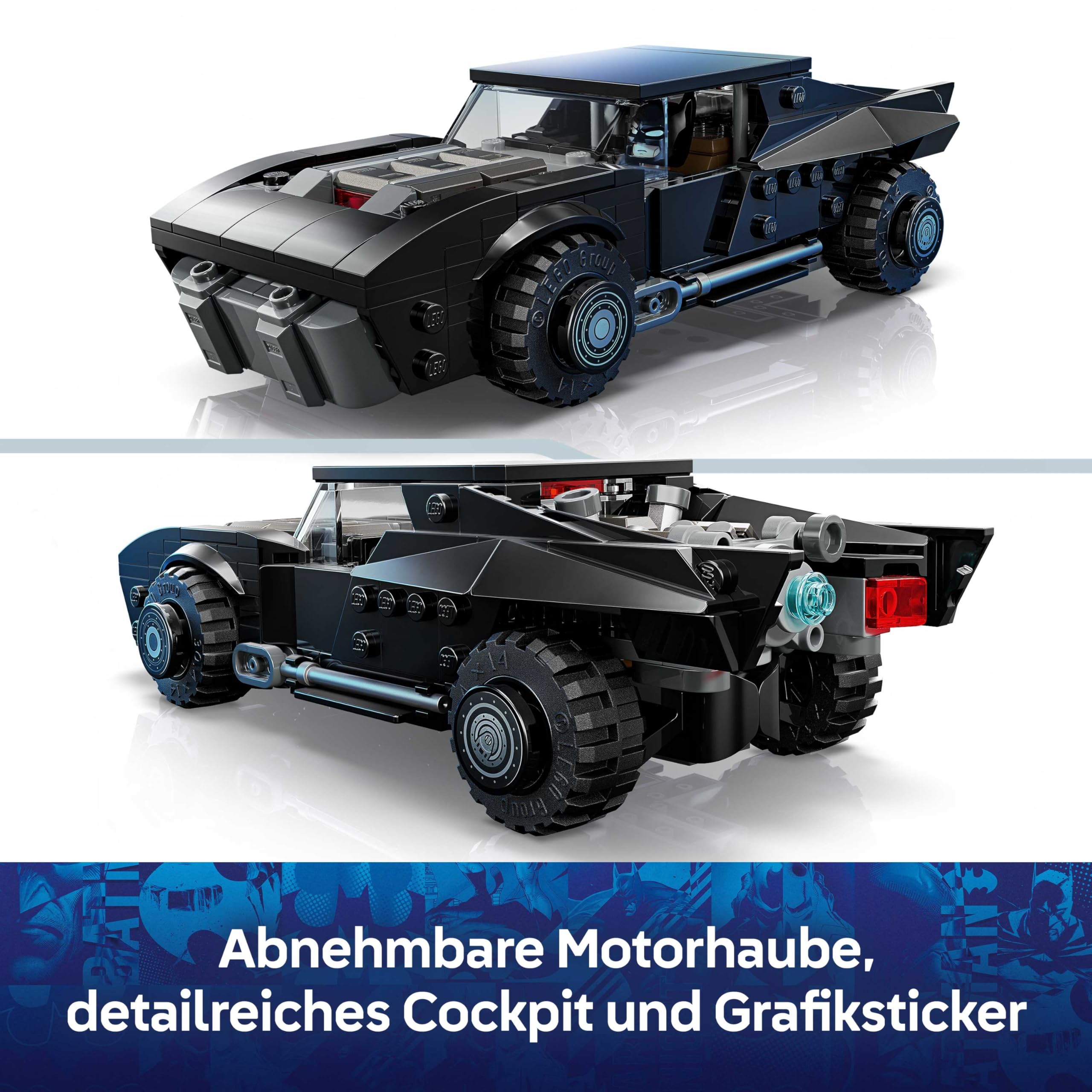 LEGO DC Batman: The Batman Batmobil - Kinder Spielzeug - Spielset mit Modellauto und Superhelden Minifigur für Kinder ab 9 Jahren - Kreatives Geschenk für Jungen, Mädchen und Fans - 76332 3