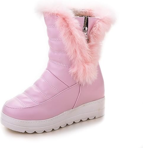 pink fur boots women's shoes