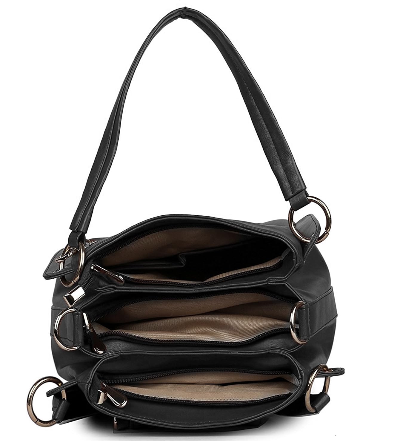 i define you pu leather women and girls handbag & wallet combo (black)