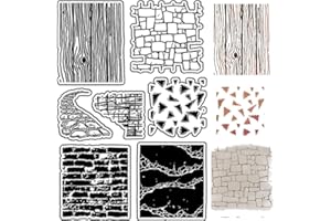 CRASPIRE Brick Wall Clear Stamps Vintage Wood Grain Crack Rubber Stamps Reusable Background Postmark Transparent Silicone Stamp Seals for Journaling Card Making Decor DIY Scrapbooking Supplies Frame