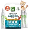 Only Natural Pet Flea and Tick Prevention for Cats - EasyDefense Remedy for Your Pets - Natural Care Control Squeeze-On Drops - Tick and Flea Protection - Three Months Supply (Single)