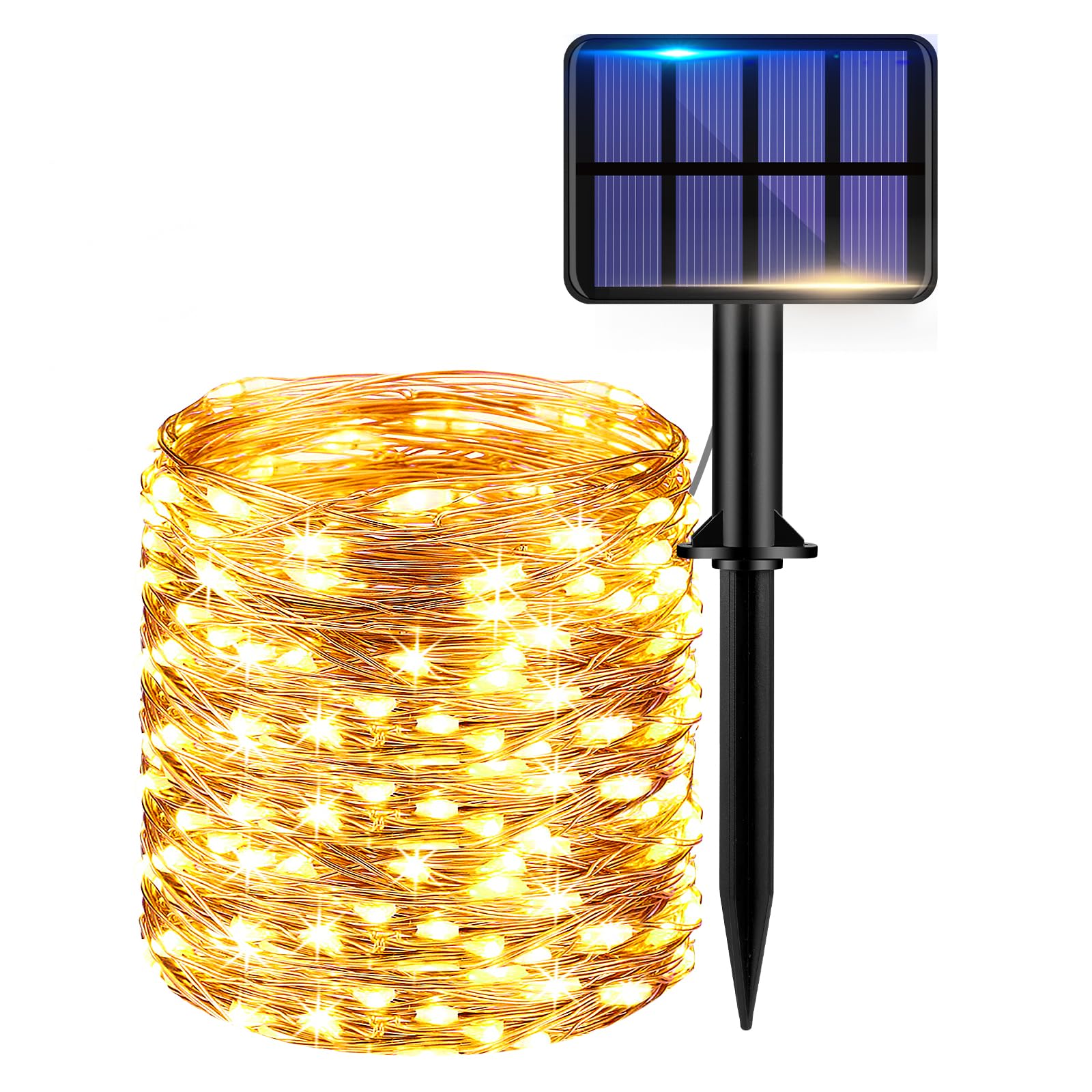 Kolpop12M Solar String Lights Outdoor, 120 LED Solar Garden Lights Waterproof 8 Modes Indoor/Outdoor Fairy Lights Copper Wire Decorative Lighting for Patio Yard Party Wedding