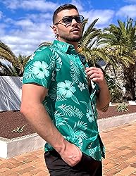 COOFANDY Hawaiian Shirt for Men Short Sleeve Button