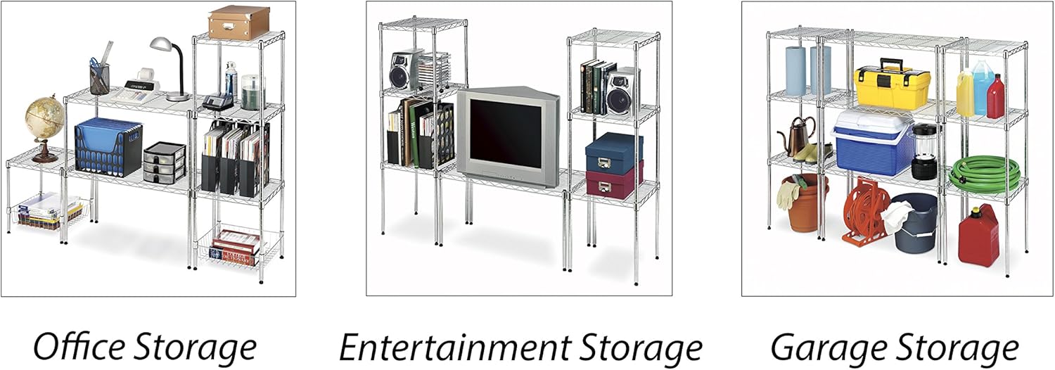 Whitmor Supreme Wide Stacking Shelf - Heavy Duty - Adjustable - Chrome: Home & Kitchen