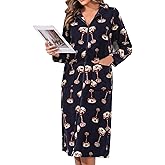 Viakeo Fleece Robes For Women Zipper Nightgown Long Bathrobe Lightweight Housecoat With Pockets S-3XL