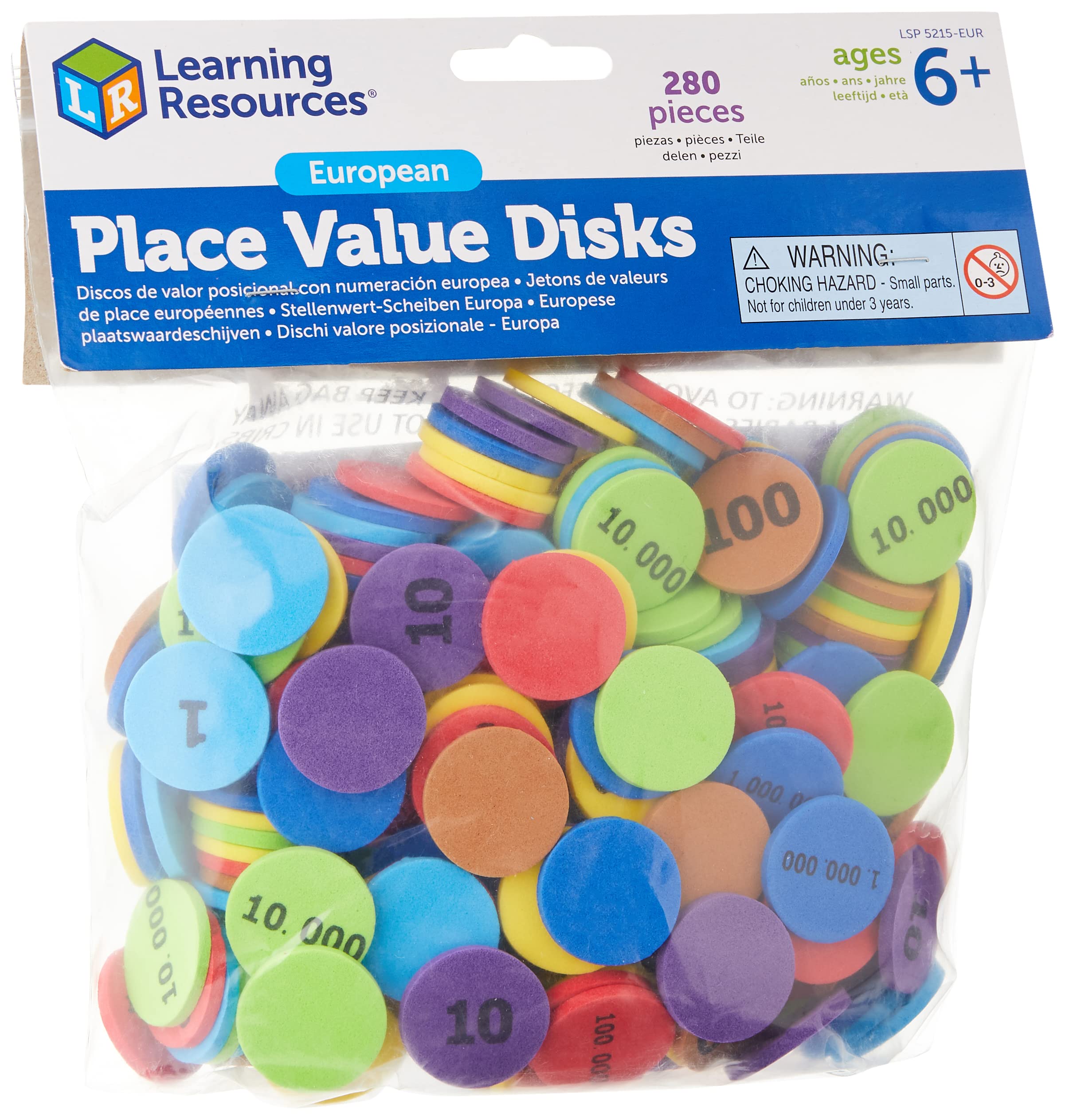 Learning Resources LSP5215-EUR European Place Value Disks