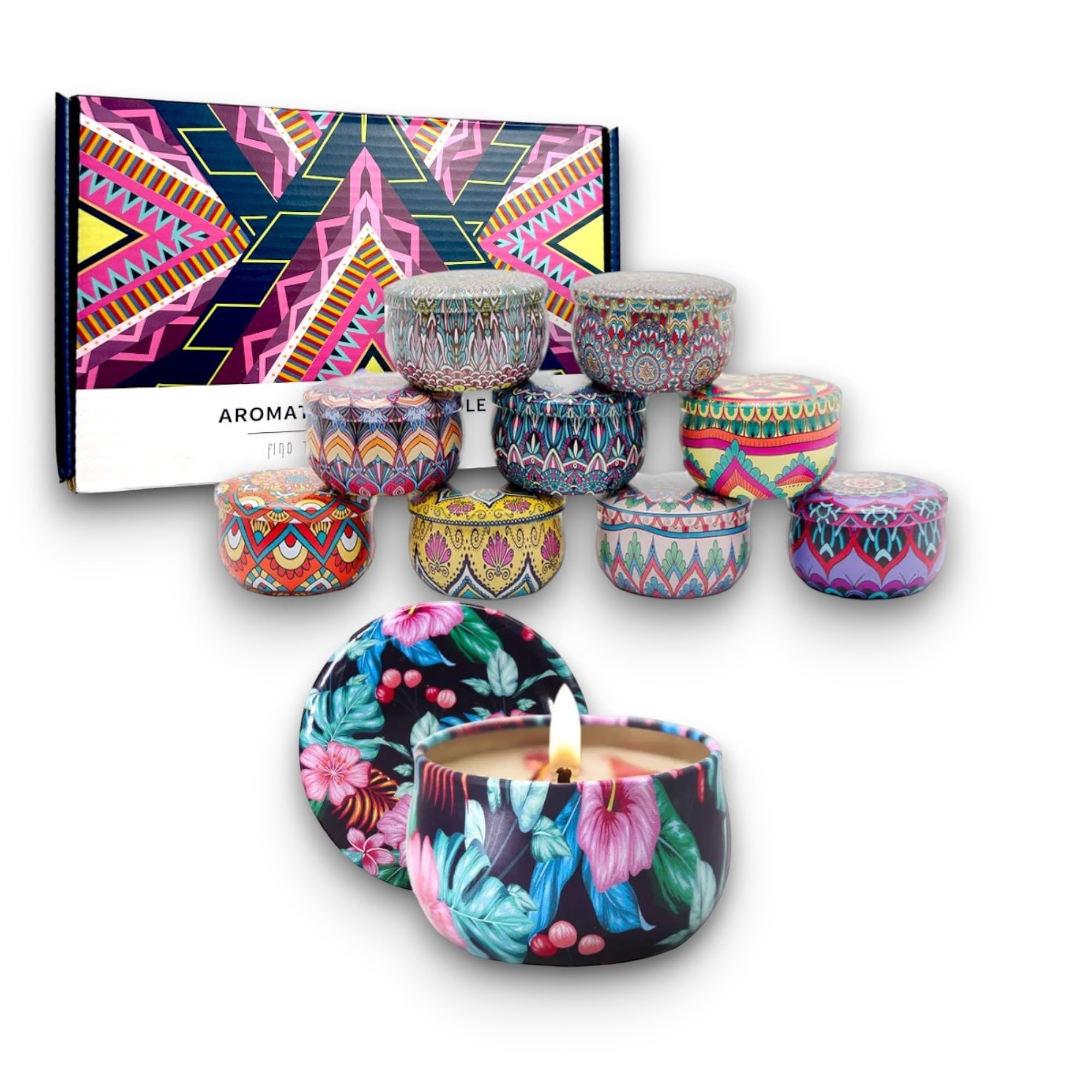 ROY Scented Candles Gift Set for Women, 100% Natural Soy Wax, Aromatherapy Candles in Glass, Candle Sets - 6 Pieces Gifts for Women for Special Occasions