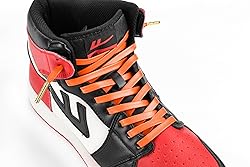 Loop King Laces - Premium Orange Flat Leather Shoe