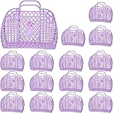Hsei 16 Pcs Girls Jelly Purse Bags Easter Basket Reusable Jelly Beach Bag Plastic Beach Tote Gift Basket for Kid Girl