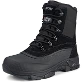 OUTJET Men's Insulated Winter Snow Boots Waterproof | 200g 3M Thinsulate Insulated Construction -25&deg;F Cold Protection Warm Slip Resistant for Outdoor Work Winter Hiking