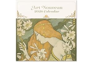 GRUPO ERIK Art Nouveau Wall Calendar 2026 12" x 12" FSC® Plastic Free - Starts Week On Sunday | Family Planner Calendar 2026