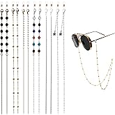 6 Pcs Eyeglass Chain, Beaded Glasses Chain for Women Men, Colorful Sunglasses Strap Glasses Strap Holder Around Neck Adjustab