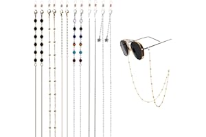 6 Pcs Eyeglass Chain, Beaded Glasses Chain for Women Men, Colorful Sunglasses Strap Glasses Strap Holder Around Neck Adjustab