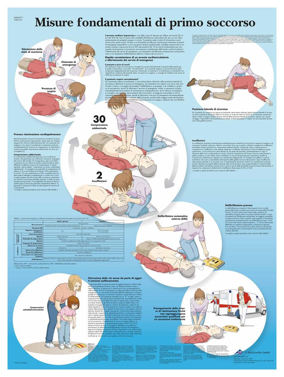 3B Scientific VR4770uu Anatomical Chart "Operazioni Basilari di Rianimazione", Paper Version