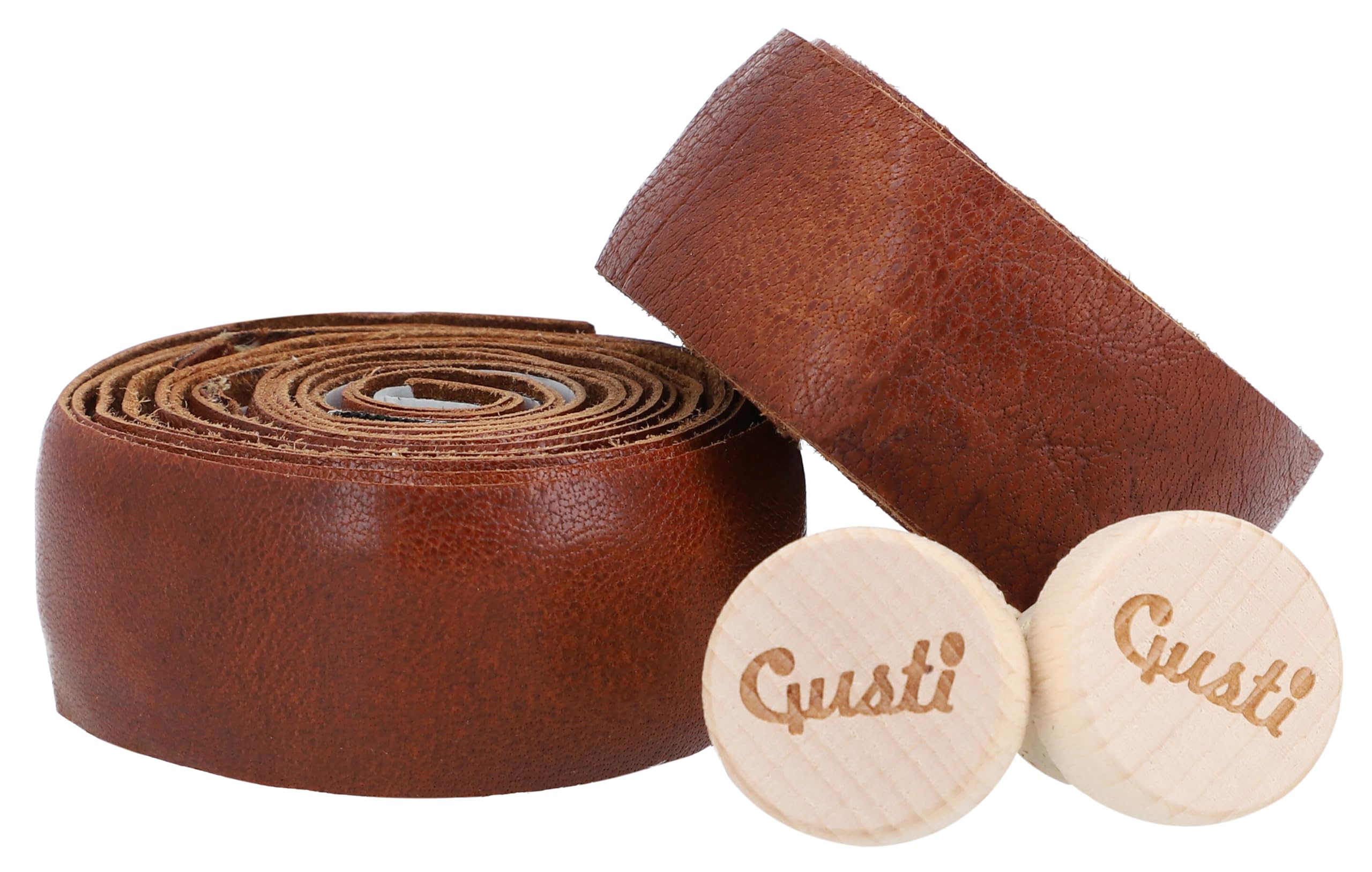 Gusti Adri V Handlebar Tape Leather Size 200 cm Including Corks Road Bike Grip Tape Bicycle Accessories Brown Leather