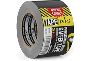 TapePlus Gaffer Tape - Huge Roll! 3 Inch x 40 Yards (120 Feet) Black Tape - Gaffers Tape Used for Gaff Tape, Duct Tape, Electrical Tape, Fabric Tape, Floor Tape, Book Binding Tape & More
