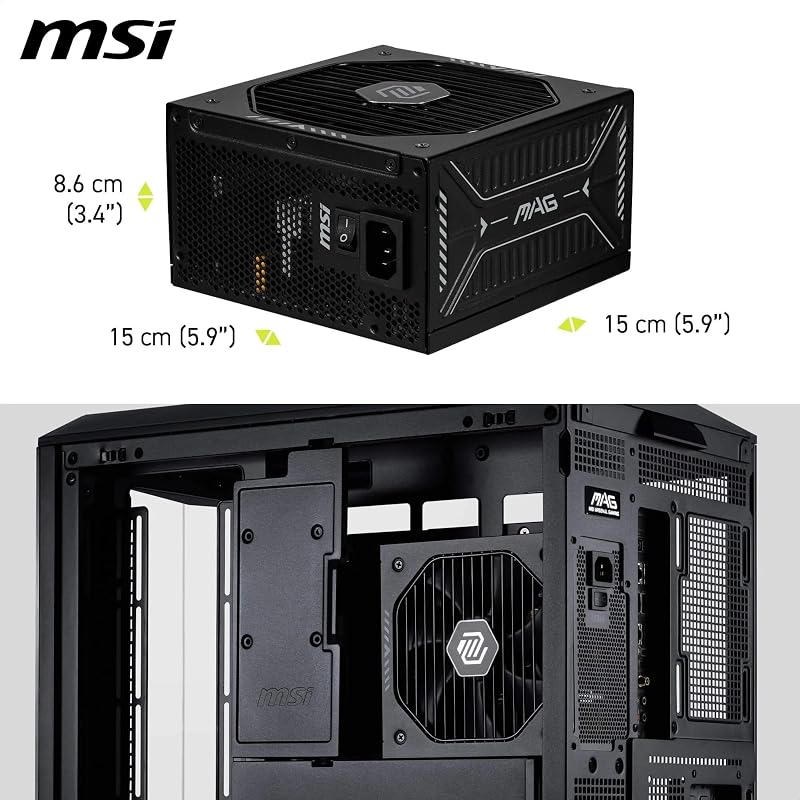 MAG A850GLS PCIE5 Alimentation modulaire ATX 3.1, 80 Plus Gold
