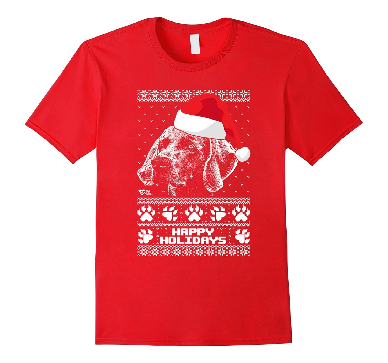 Weimaraner Cute Happy Holidays Christmas Shirt-ANZ