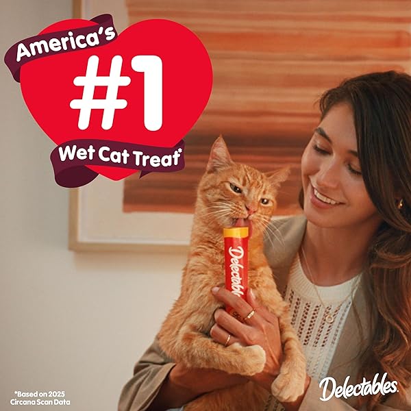 DELECTABLES SQUEEZE UP VARIETY PACK, CREAMY SQUEEZABLE PUREE, LICKABLE WET CAT TREATS, GRAIN FREE, NO ADDED FILLERS, NO BY-PRODUCTS, NO ADDED PRESERVATIVES, 0.5 OUNCES TUBE, 24 TUBES TOTAL