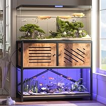 40-50 Gallon Aquarium Stand With Storage - Double Tank Stand For Fish & Reptiles
