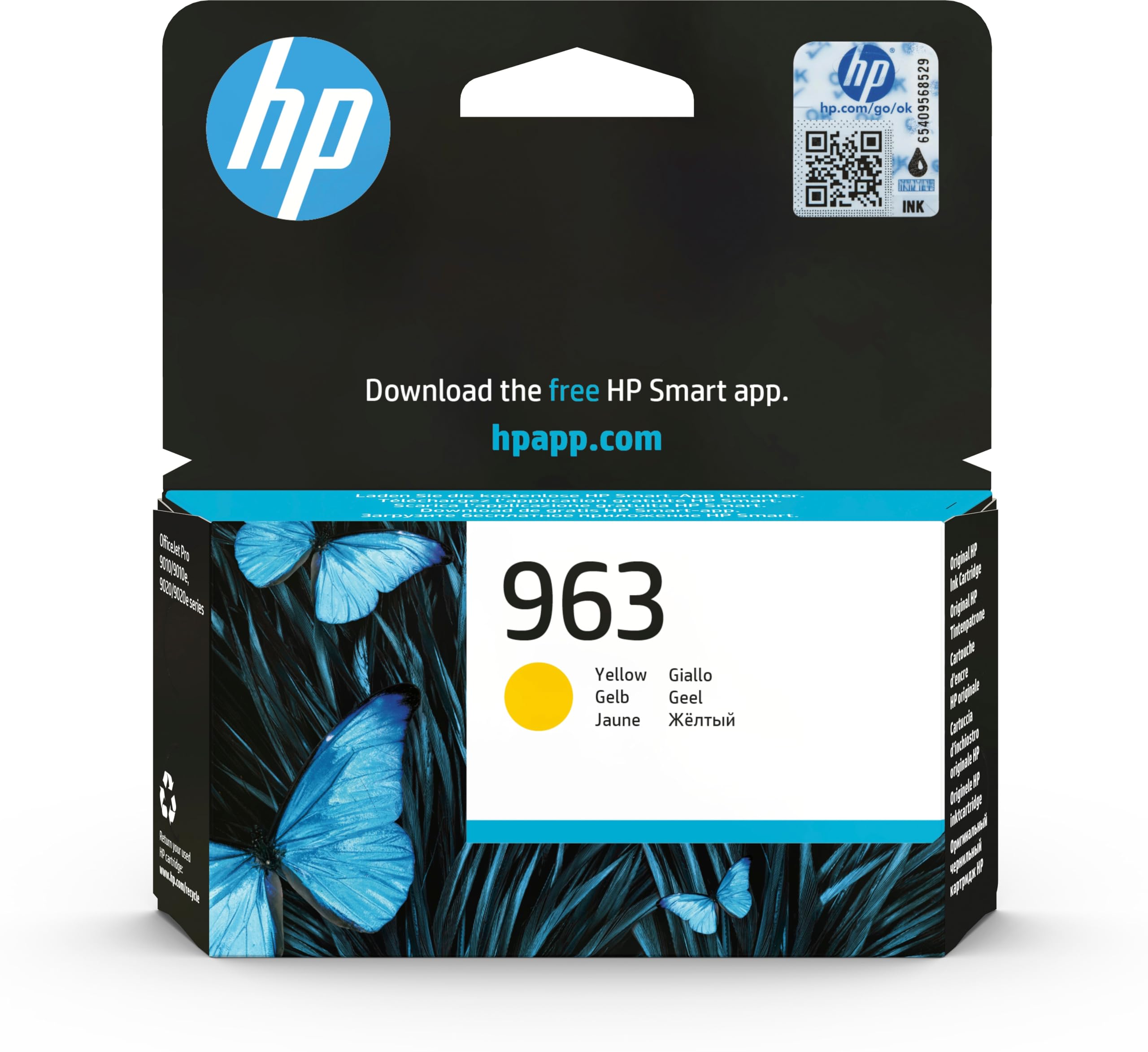 HP 3JA25AE 963 Original Ink Cartridge, Yellow, Pack of 1