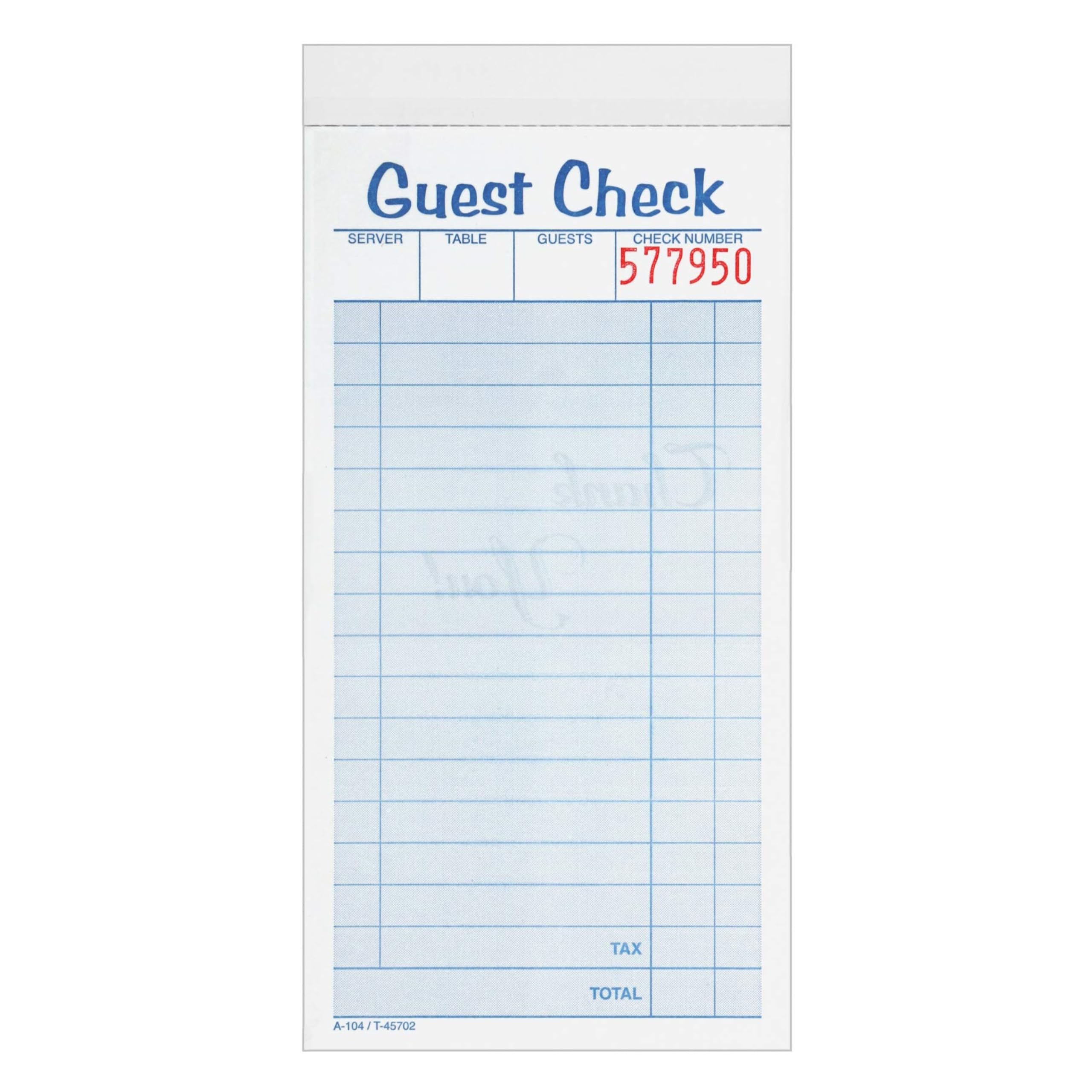 Photo 1 of Adams Guest Check Pads, 2-Part, Carbonless, White/Canary, 3-3/8" x 6-3/8", 50 Sets per Pad, 10 Pack (104-50SW)