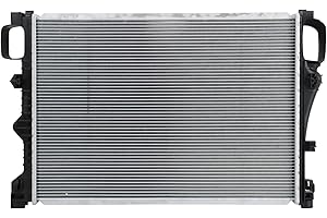 TRQ Radiator 1 Row Aluminum Core Compatible with 2010-2013 Mercedes-Benz S550; 2011-2015 C63 AMG; 2013-2019 SL63 AMG; 2010-2011 E63 AMG Sedan; 2012-2015 E63 AMG; 2015-2016 E63 AMG S; 2011-2014 CL600