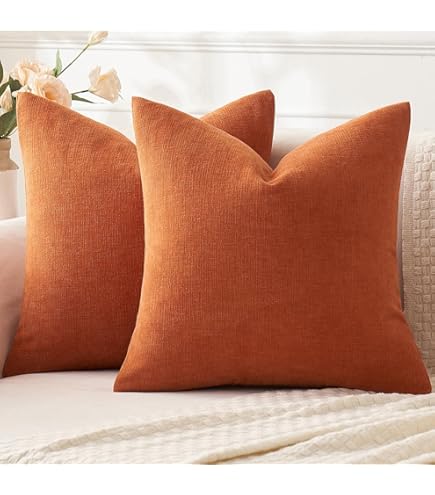 Amazon.com: MIULEE Pack of 2 Burnt Orange Decorative Pillow Covers