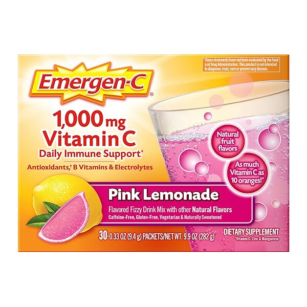 EMERGEN-C 1000MG VITAMIN C IMMUNE SUPPORT POWDER PINK...