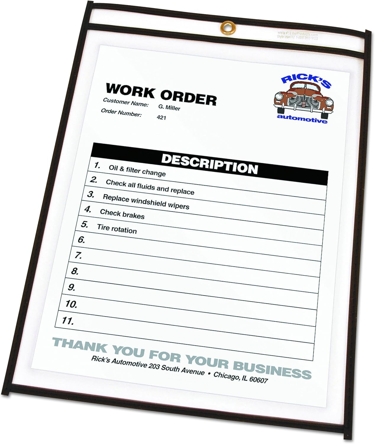 C-Line Stitched Shop Ticket Holders, Both Sides Clear, 9 x 12 Inches, 25 per Box (46912) : Job Ticket Holders : Office Products