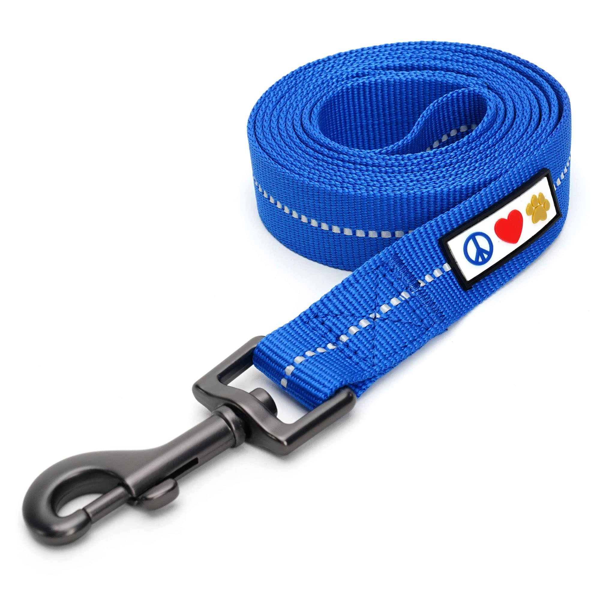 Pawtitas Dog Lead for Large Dogs Comfortable Handle Training Dog Lead 1.8m Long Dog Lead Puppy Lead - Recycled Reflective Lead Blue Dog Leads for Medium Dogs or Lead for Large Dog