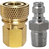 YTQDSS 1/8 Inch NPT Female Connector and 8mm Male Plug Fill Nipple Quick-Disconnect Set, Remote Line Male &amp; Female Set for PCP Foster Paintball Airsoft Diving